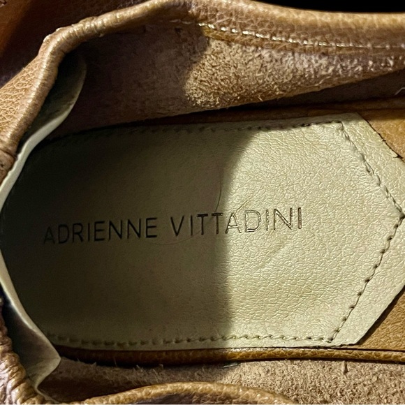 Adrienne Vittadini Leather Loafers | Tan Square Toe Flats | Size 8 - Picture 8 of 9